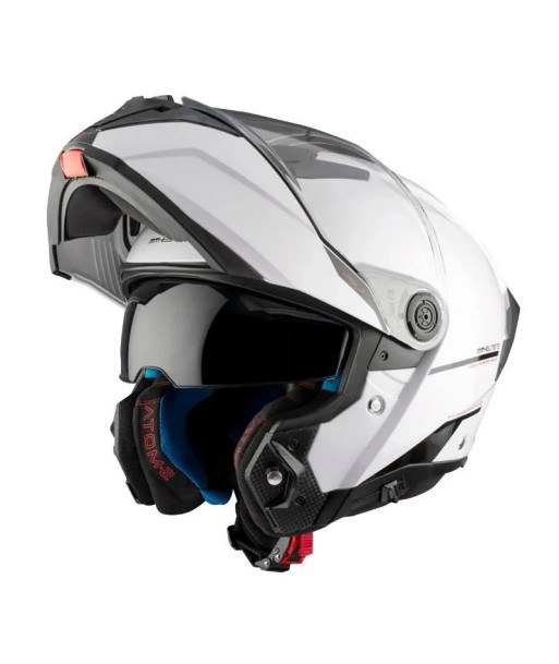 Casque  modulable moto ATOM 2 SV Bast - BLANC BRILLANT commande en ligne