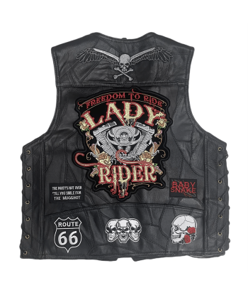 Gilet cuir femme biker - Lady Rider français