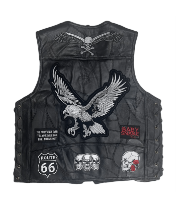 Gilet cuir moto biker -Eagle la livraison gratuite