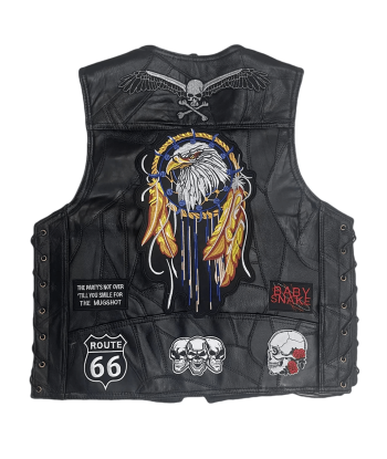 Gilet cuir biker americain - Eagle Dreamcatcher Véritable concentré