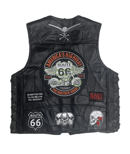 Gilet cuir homme biker - Route 66 Legend outlet