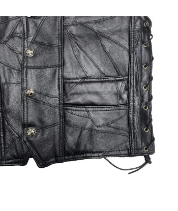 Gilet Cuir Biker - Crâne Ailé Vous souhaitez 