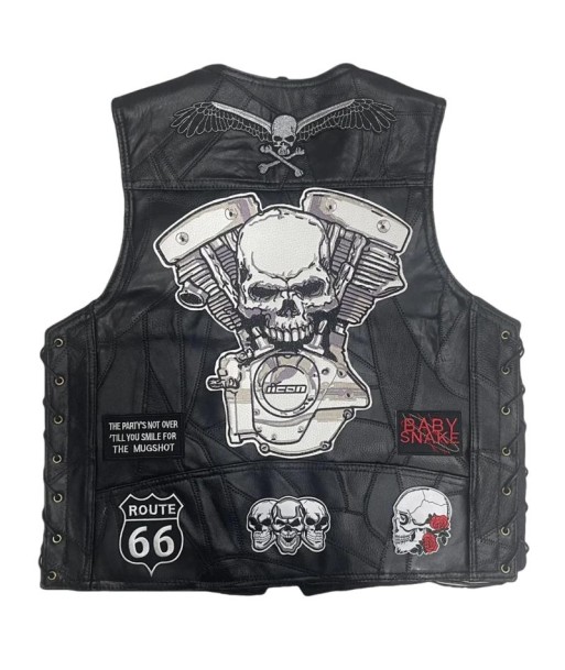 Gilet biker cuir - VROD SKULL acheter en ligne