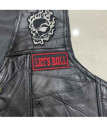 Gilet cuir biker noir - La mort avant le déshonneur s'inspire de l'anatomie humaine