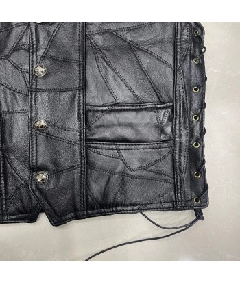 Gilet cuir biker noir - La mort avant le déshonneur s'inspire de l'anatomie humaine