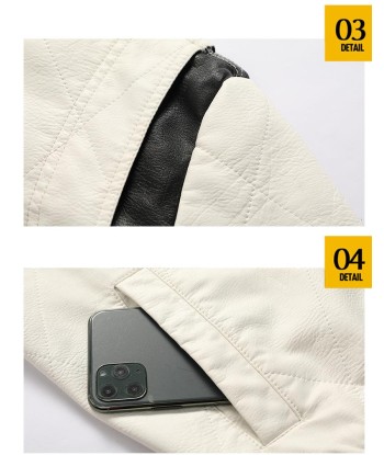 Weiße Herrenlederjacke en linge