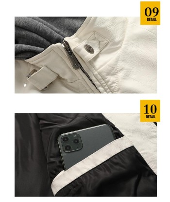 Weiße Herrenlederjacke en linge