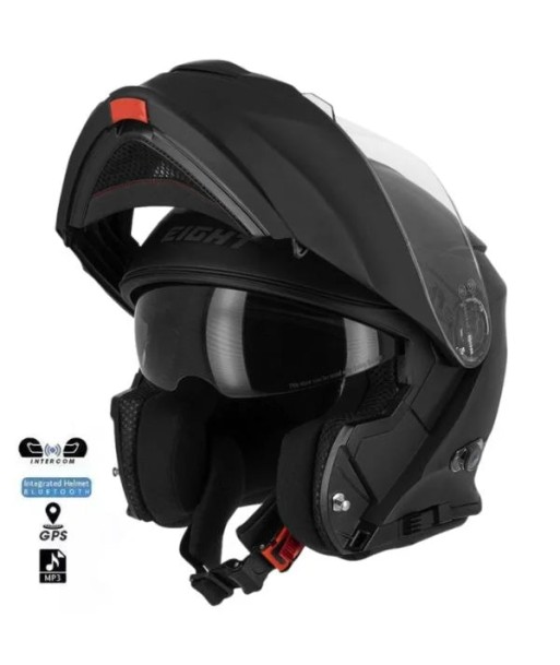 Motorradhelm mit Bluetooth – Mattschwarz Comparez plus de prix