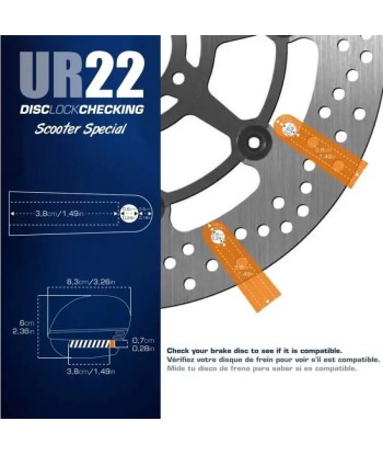 Scheibenblock ø6 mm mit ALARM und HORN aus gebürstetem Metall Livraison rapide