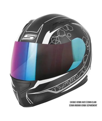 Motorradhelm Schwarz und Weiß Frau - S448 GRAPHIC du meilleur 