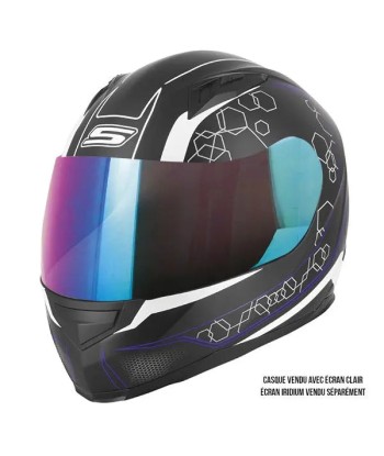 Motorrad-Integralhelm für Damen - S448 Schwarz und Blau Faites des économies