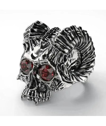 Biker-Ring - Totenkopf mit roten Augen JUSQU'A -70%! 